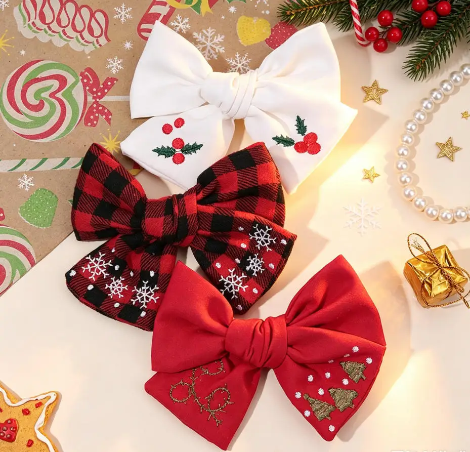 30-fiocchi-per-capelli-natalizi-a-quadri-rossi-per-ragazze-fermagli-per-capelli-ricamati-con-albero-di-natale-e-fiocchi-di-neve-in-tessuto-per-feste-vacanze-e-foto-quotidiane