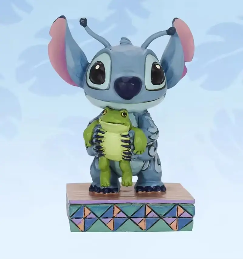 Nowa Figurka Akcji Anime Stitch i Żaba, Urocza Ozdoba na Biurko, Modna Zabawka dla Dzieci, Prezent Urodzinowy dla Fanów