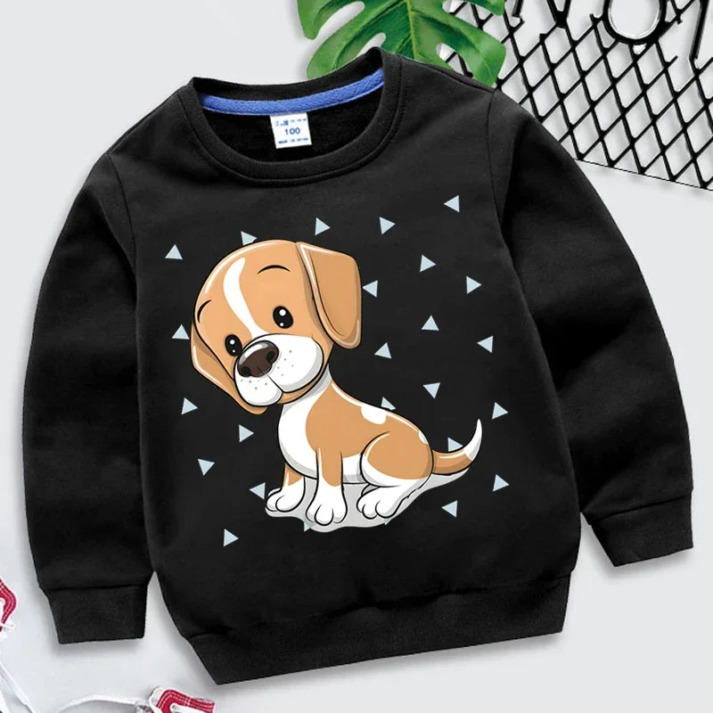 Beagle Dog Print Kids Hoodies Fashion Animal Pullover Long Sleeve Sweatshirt Cartoon Beagle Sweatshirts Girls Boys Hoodie Tops