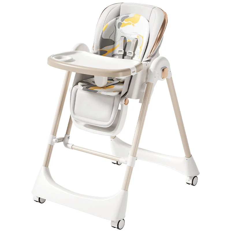 2 in 1 다기능 아기 식탁의자, 접이식 변형 유아용 식사 의자 (리클라이닝 및 흔들림 모드 포함)