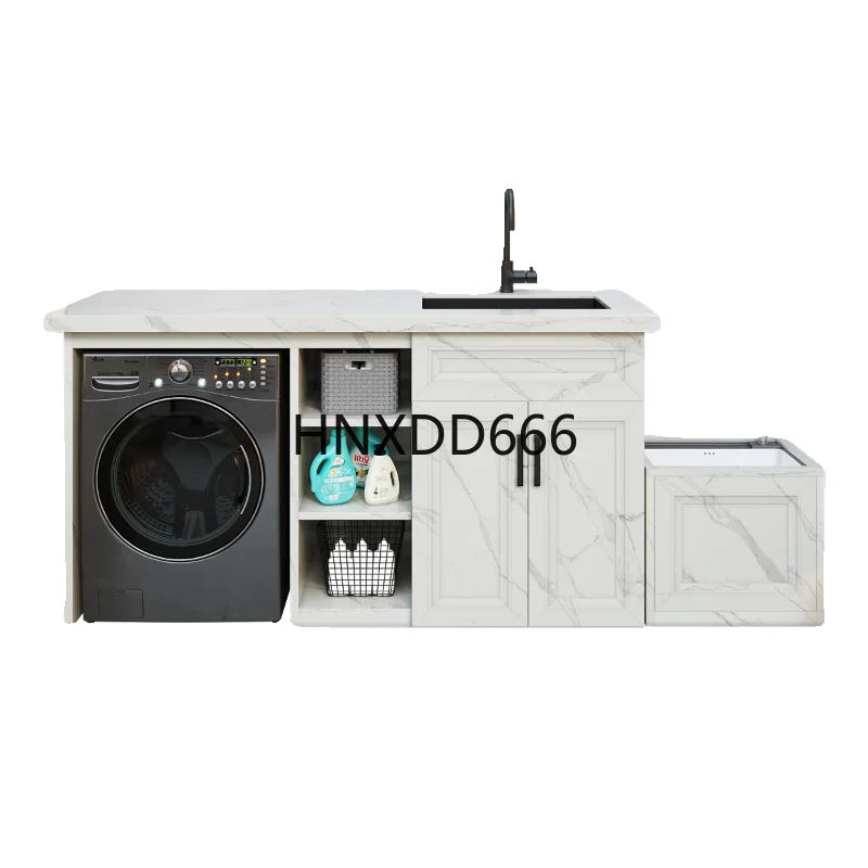 

All-aluminum outdoor balcony laundry cabinet combined sink integrated cabinet