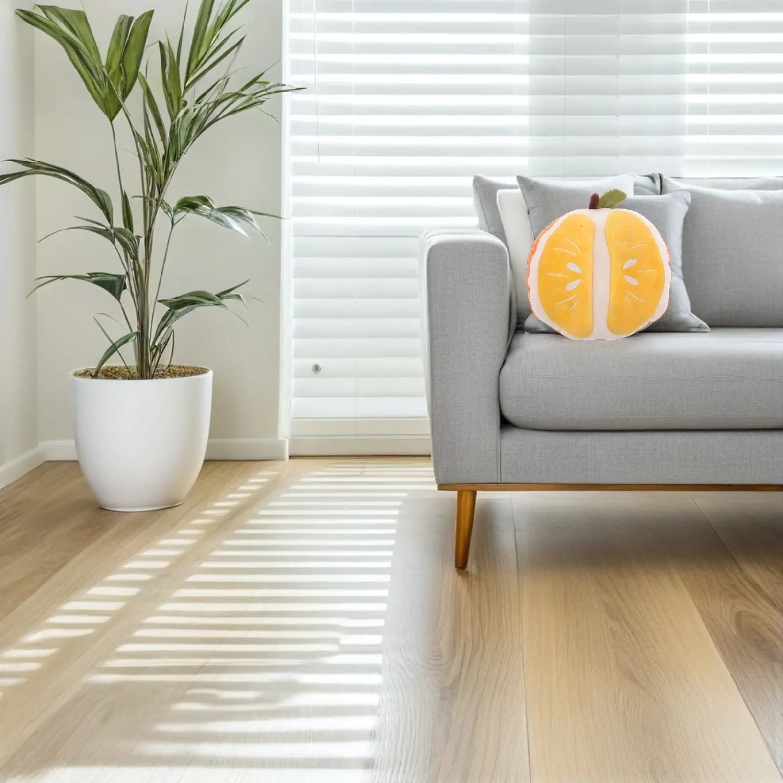 

Realistic Orange Shaped Soft Fruit Cushion Decorative Throw Pillow for Kids Adults Couch Sofa Chair Back Seat Cushion