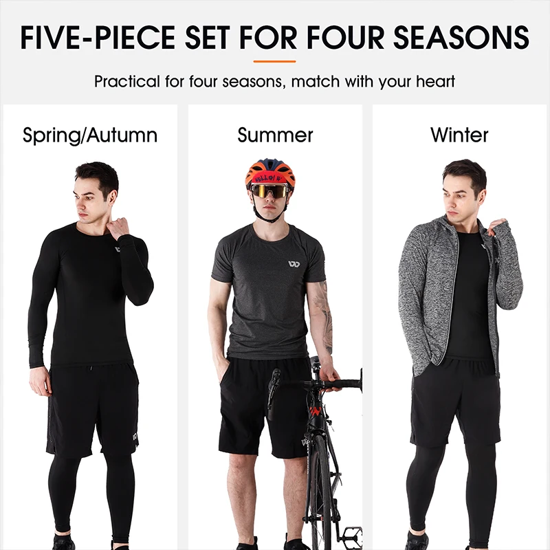 WEST BIKING Cycling Jersey Suit Compression Quick Dry Fitness Men Tights Jogging Sports Jacket Running Gym Wear Exercise Clothes