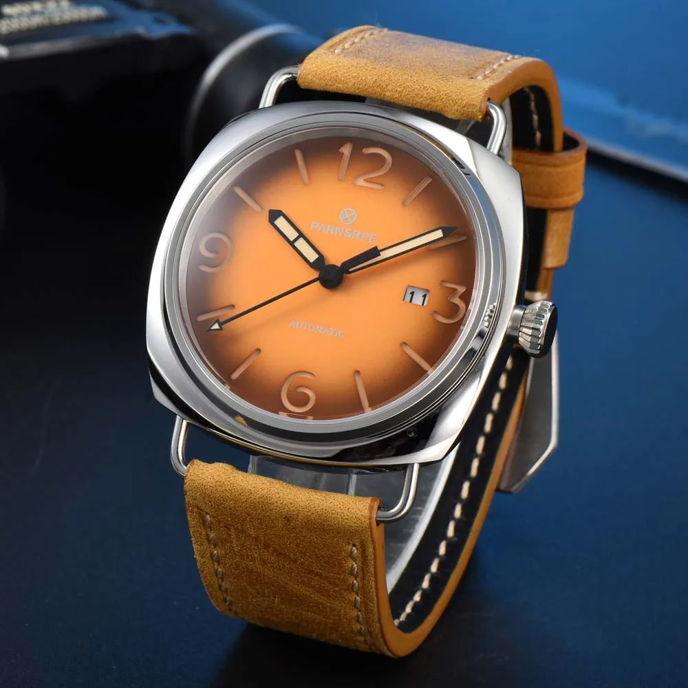 Reloj Mecánico de 45MM para hombre, pulsera deportiva Vintage informal, movimiento automático, caja de acero inoxidable 316L, NH35A