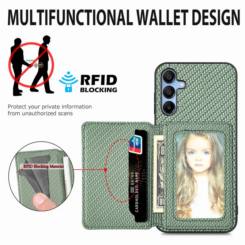 M56 M36 5G 2025 RFID Blocking Leather Wallet Funda For Samsung Galaxy M36 M56 M55 M15 M53 M23 M13 M32 M22 M12 Magnet Back Cover