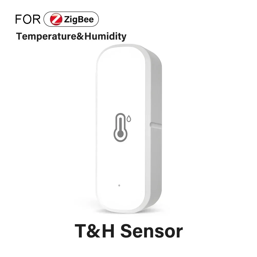 4PCS Indoor For Zigbee Temperature and Humidity Sensors with Mobile App Monitoring and Voice Activation Features