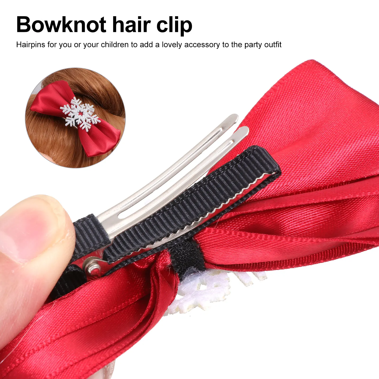 

4Pcs Snowflake Christmas Hair Bow Clips Party Barrettes Hairpins Hair Accessories Christmas Hairpin