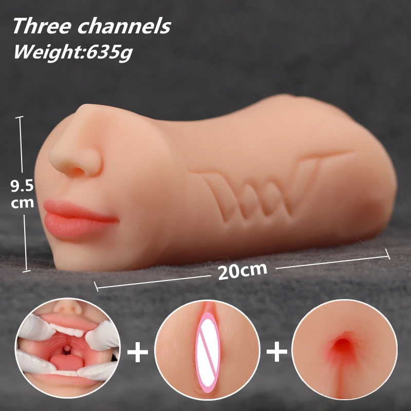 3D Artificial Vagina Deep Throat Realistic Anal Soft Silicone Fake Pussy Real Ass Male Masturbators Erotic Adult Sex Toy for Men