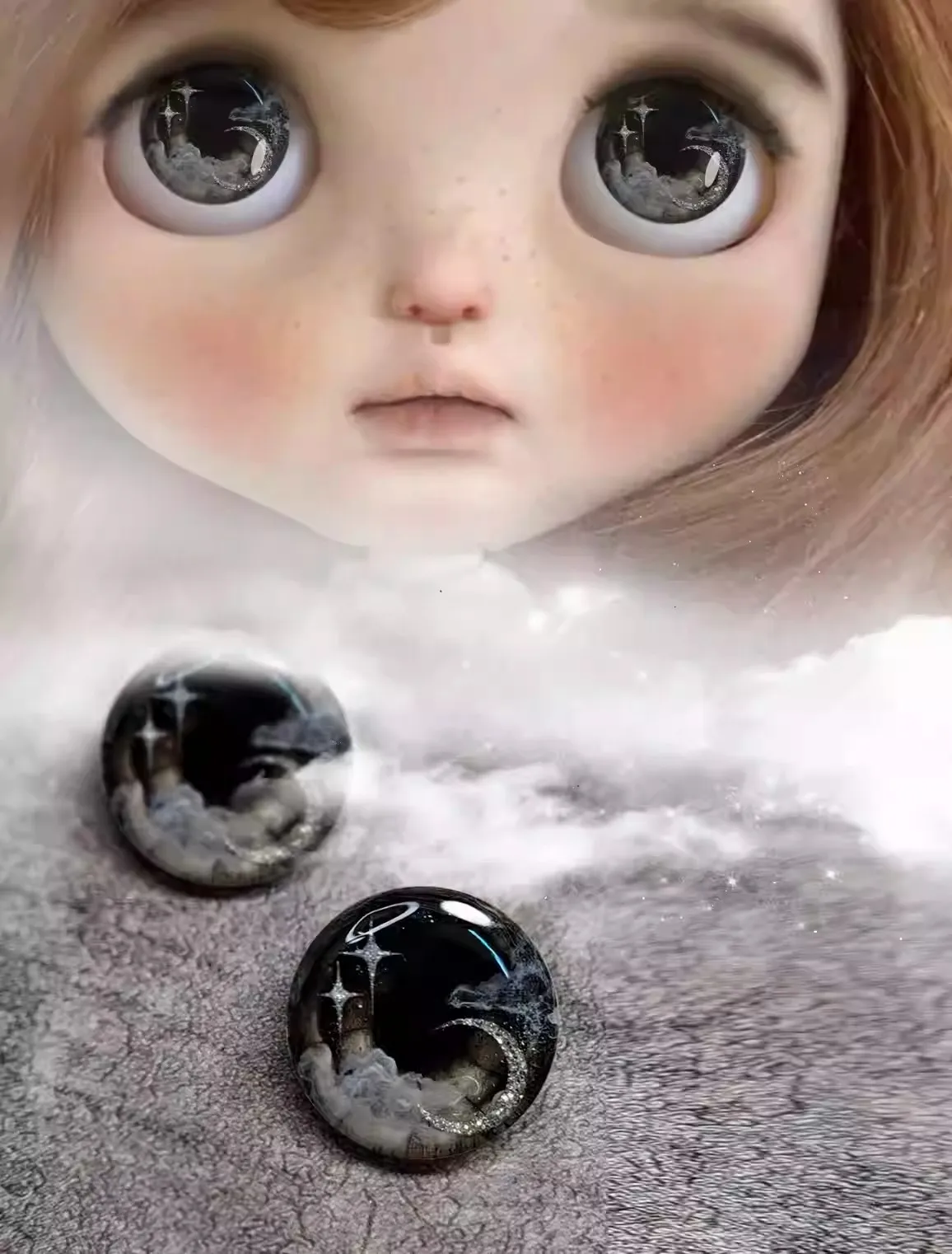 

Dula Handmade Three-dimensional glue hand engraving Dark night Magnetism Eyepiece Eye Chips Blythe Bjd Doll Accessories