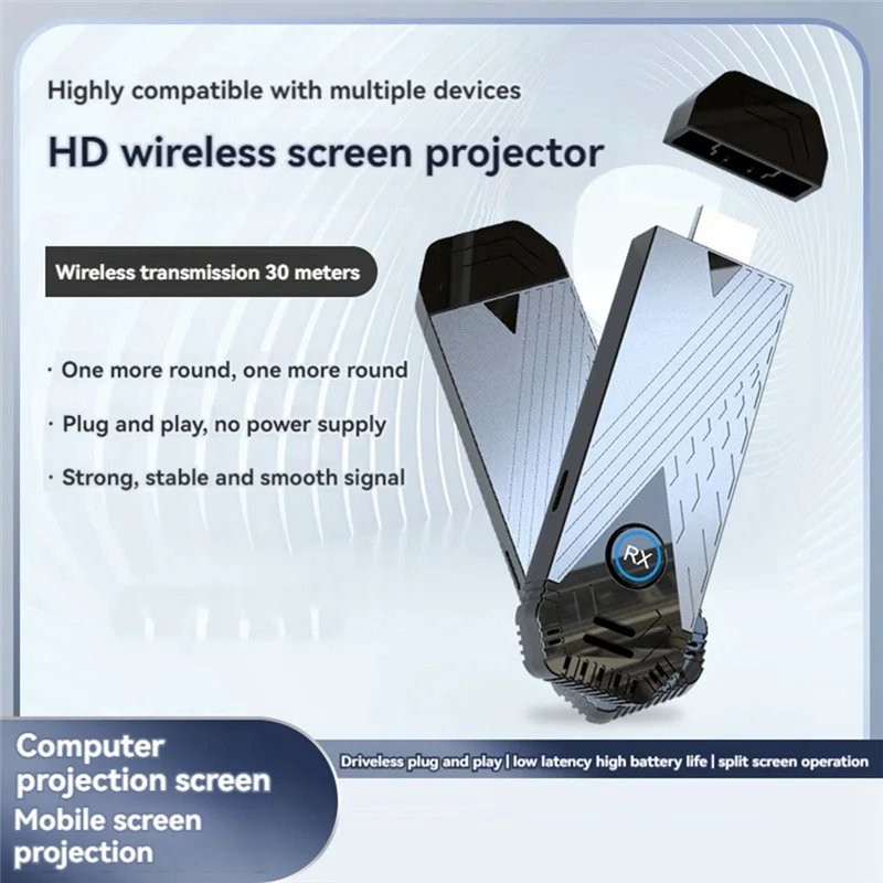 Wireless -Compatible Transmitter And Receiver Wireless Screen Projector 1080P Image Transmission Transceiver-ABIU