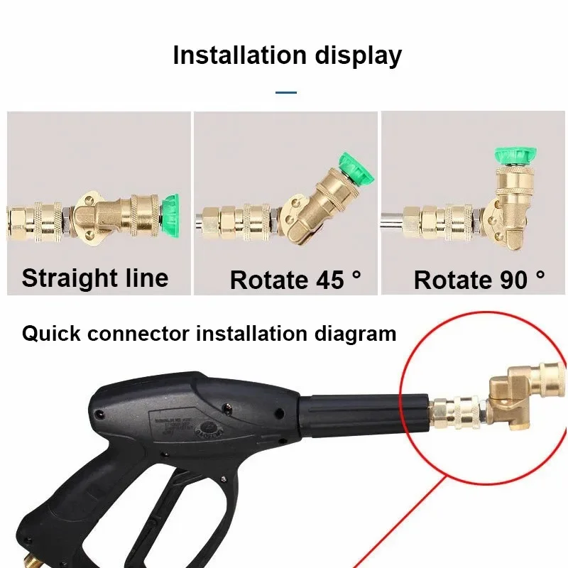 High Pressure Water Gun 1/4" Quick Insertion Nozzle, Movable Joint 180° Rotating 5-Speed Adjustable for Cleaning image 4