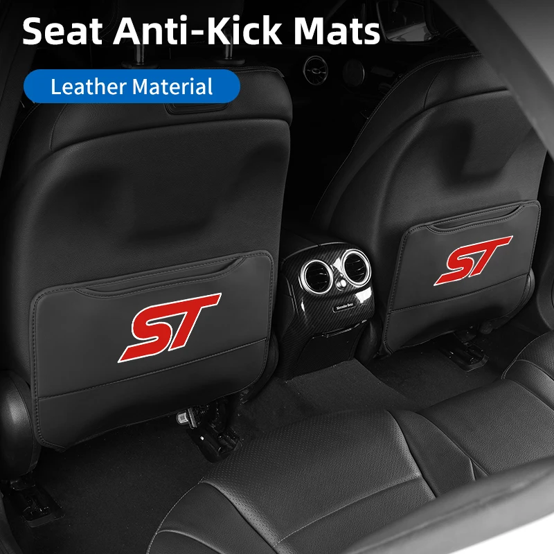 Car Leather Half-Cover Seat Anti-Kick Mats Pad Storage Pouch For Ford Fiesta Focus mk2 mk3 Ranger Mondeo mk4 S-MAX Kuga Mustang - view 2