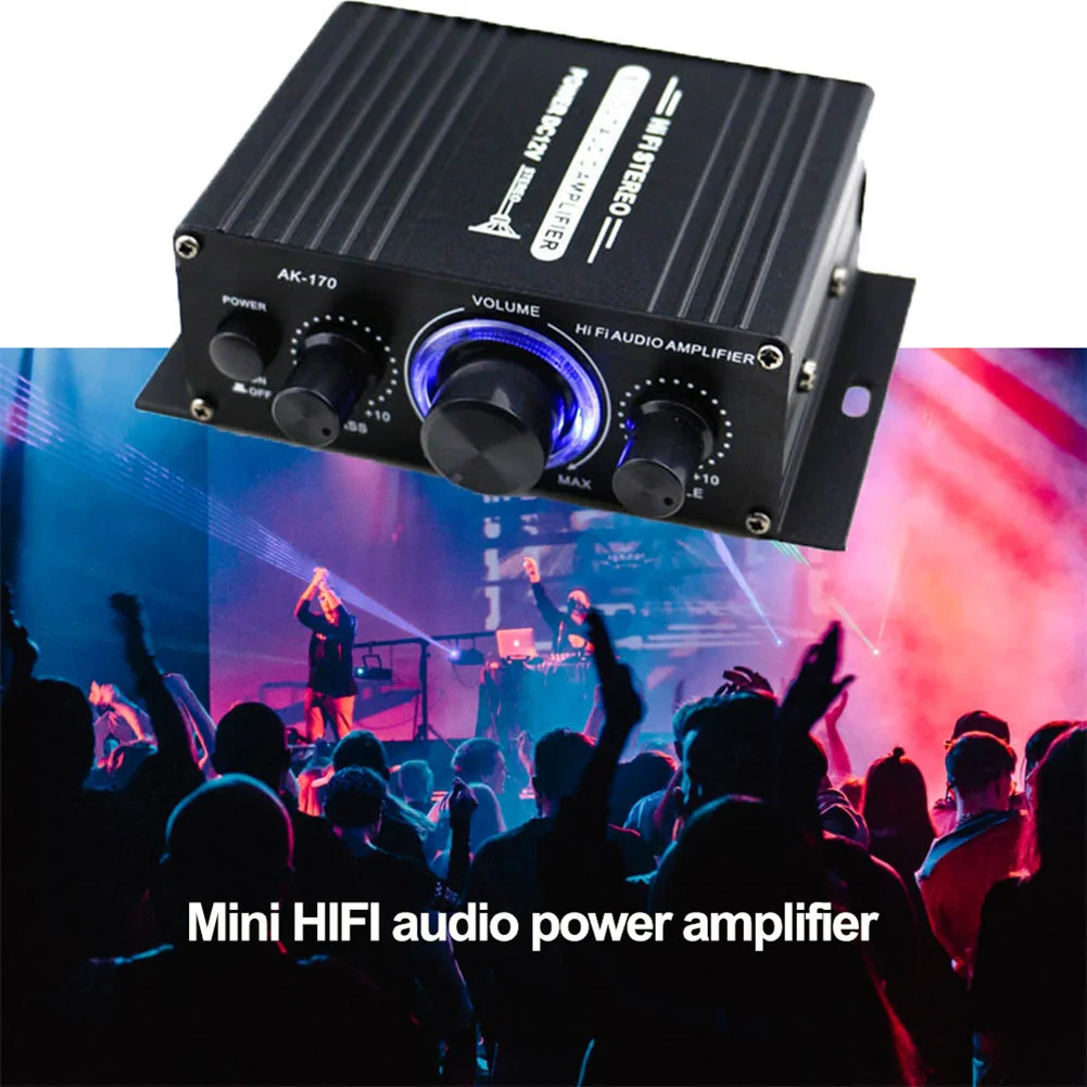 

AK170 Home Stereo Amplifier 40W 12V Stereo Power Amplifier 2 Channel Integrated Mini Speaker Amp For Car Home