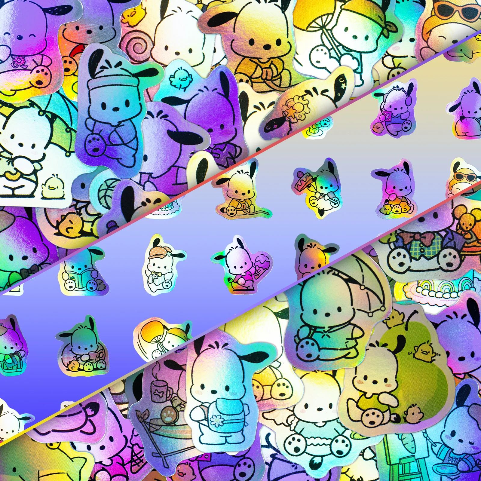 

50Pcs Cute Sanrio Pochacco Series Cartoon Cute Waterproof Sticker Skateboarding Retro home decal Sticker