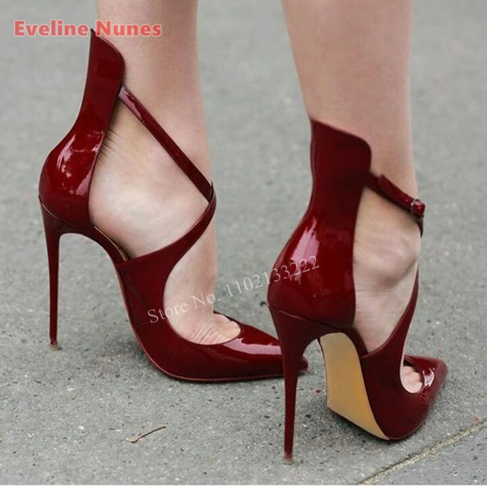 

2024 Women's Stiletto Red Sandals Summer New Arrival Solid Super Thin High Heel Pointed Toe Fashion Commute Sexy Party Shoes