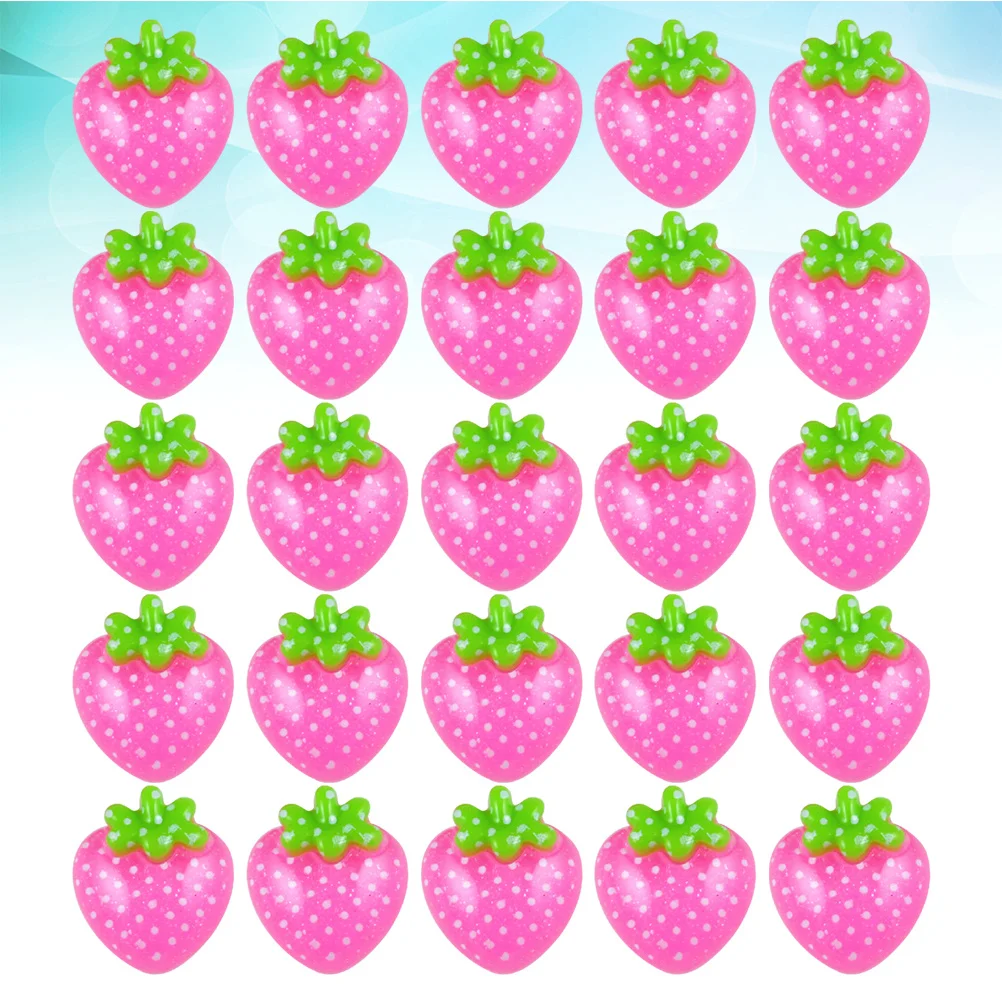 

25Pcs Simulated Strawberry Resin Patch DIY Transparent Fruit Accessories 3D Crafts Perfect for Phone Case Decoration Gifts Party