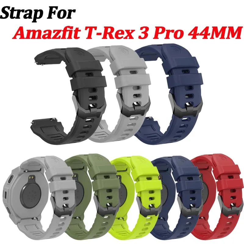 Pulseira de silicone para amazfit T-Rex3 pro 44mm pulseira de relógio inteligente para T-Rex3 pro 44mm relógio inteligente pulseira esportiva