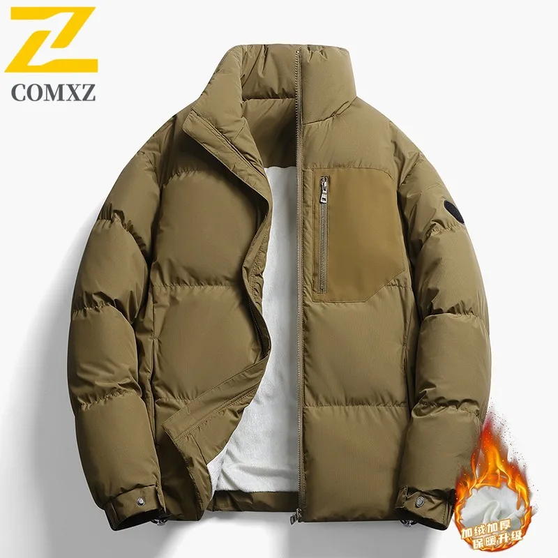 

COMXZ мужские хлебные куртки в стиле ретро, теплые, легкие, ветрозащитные, для кемпинга, зимняя подкладка, 2021, уличная одежда, гламурное пальто-паркер