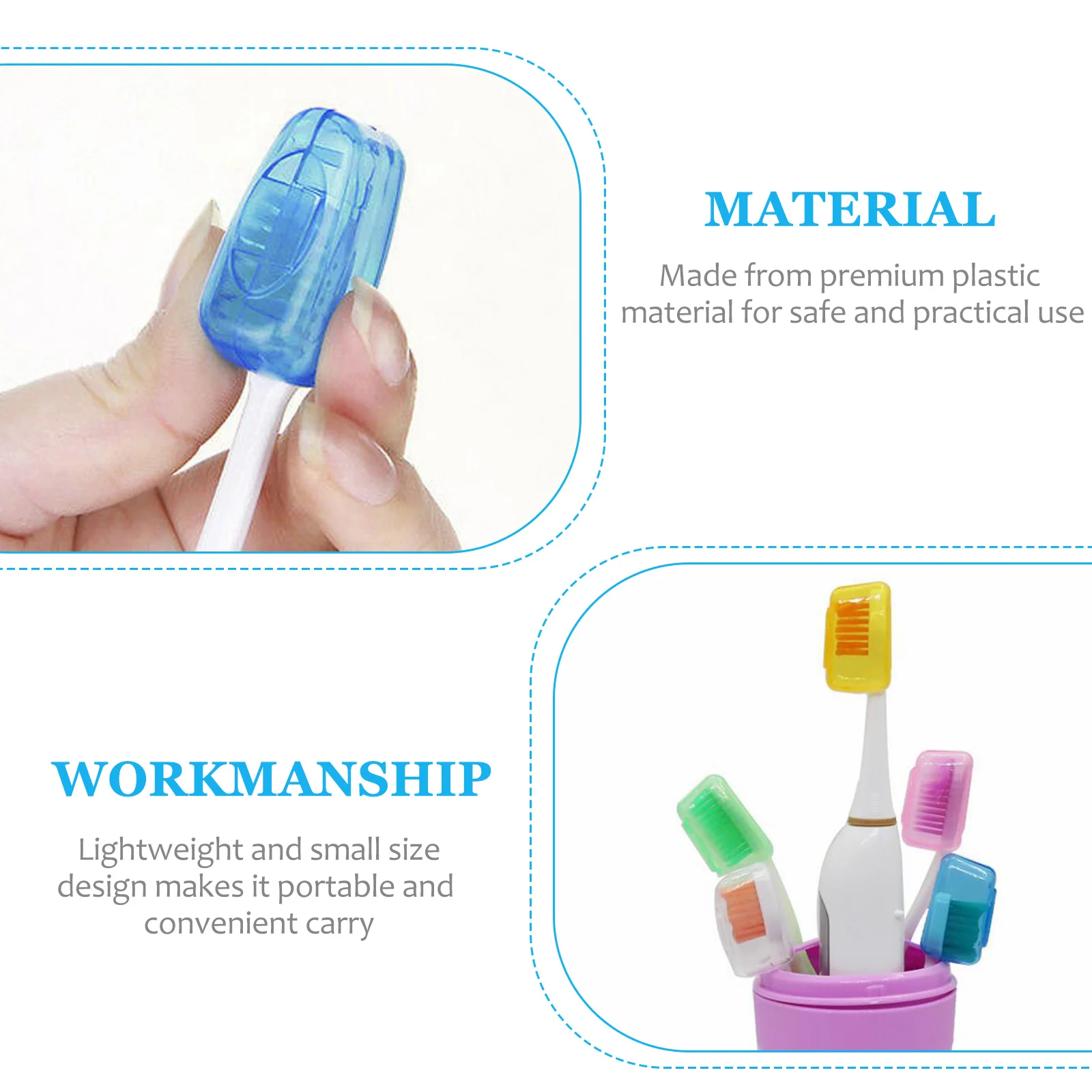 

30 Pcs Caps Portable Toothbrush Head Cover Protective Container Holder Travel