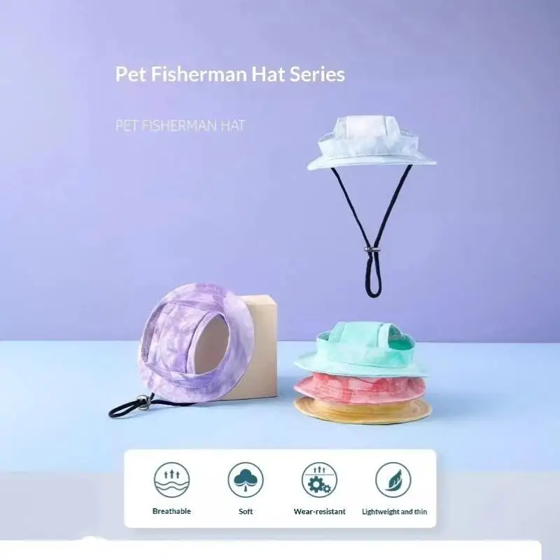 Pets Hat With Ear Holes Adjustable Baseball Cap For Medium Small Dogs Summer Dye Cats Sun Cap Pet Outdoor Hat Pet Supplies