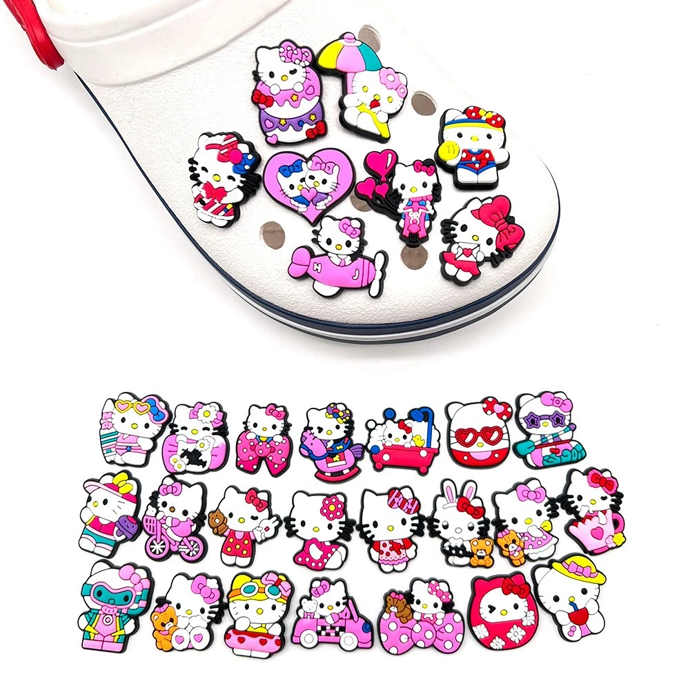 30Pcs New Cute Cartoon Anime Shoe Charms For Clogs Bubble Slides Sandals PVC Shoe Decorations Accessories For Unisex Gifts