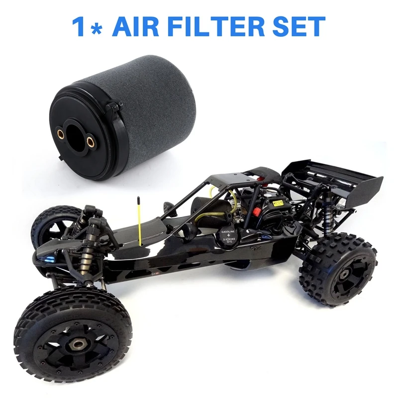 Air Filter Set Fit For 1/5 HPI KM ROVAN Baja 5B 5T 5SC For 23Cc 26Cc 29Cc 30.5Cc 32Cc 36Cc Engine For Rovan King Motor