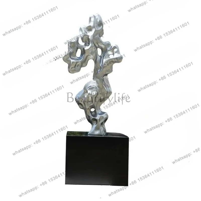 Office Large Floor-to-ceiling Ornament Hotel Taihu Stone Sculpture Fiberglass Art Installation