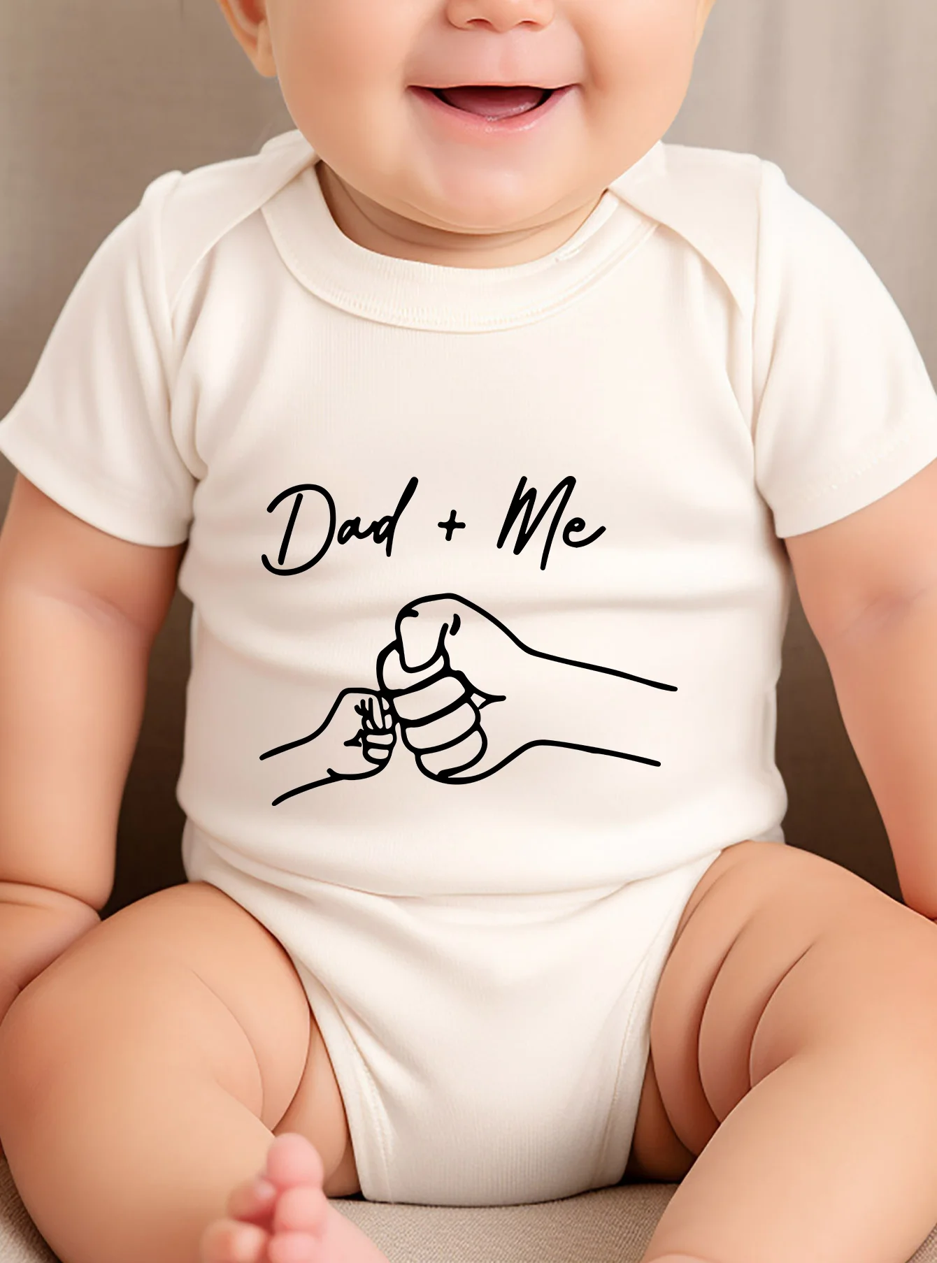 Clothes Rompers Dad and Me Printing Trendy Short Sleeve Bodysuit Newborn Infant Toddler Baby Girl Boy Jumpsuit High Quality