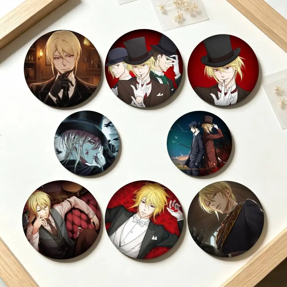 W-William James Moriarty Anime  25 32 44 58 75mm Badges Personalized Round Brooches Pins Accessory Gift
