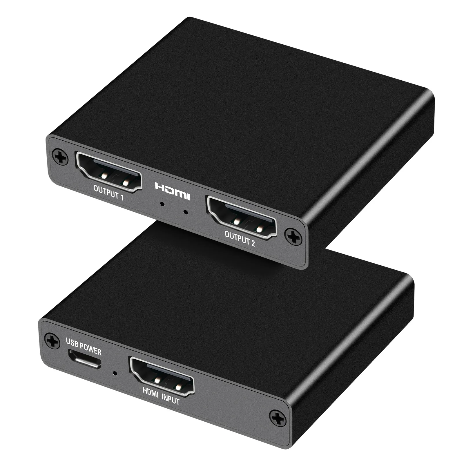 HDMI-Splitter 1 In 2 Out 4K Ultraklarer Crossover-Computer-TV 1-Punkt-2-Konverter mit gleichem Display High-Definition-Splitter