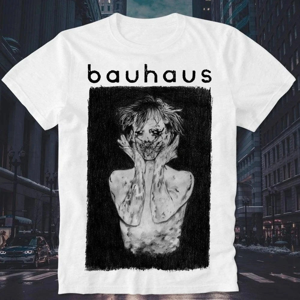 Bauhaus Band 4Ad Goth Gothic Rock Indie Bela Lugosis Dead Peter Murphy Retro Vintage T Shirt  COTTON Hot Sale 2024 style