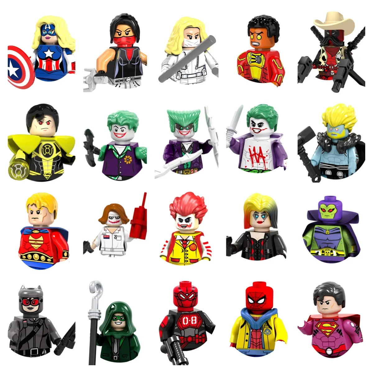 Brick game toys Marvel HOT Super Hero Joker Spider Man cartoon Anime characters Children adult mini building toys