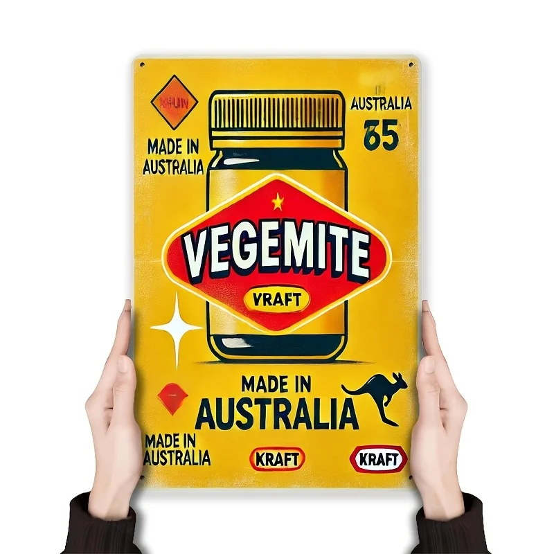 1 Vintage Virginia Metal Tin Sign - Australian Craft Retro Advertisement, Yellow Wall Art for Bar, Cafe, Beach Villa, Farmhouse