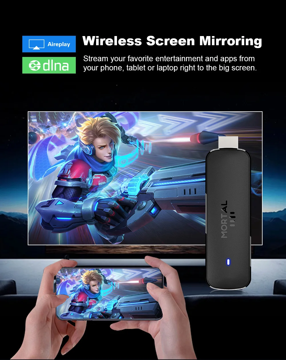 Mortal Q8 Android14 Smart TV Stick Allwinner H313 Google play tiktok DUAL 2.4 / 5G واي فاي BT5.0 4K Smart Electronic Set Top Stick