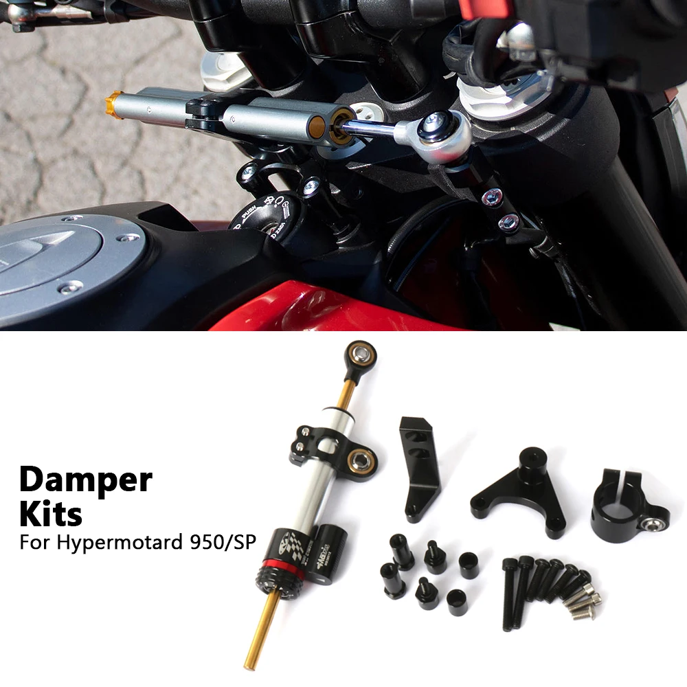 

Углеродное волокно, стабилизатор рулевого управления, аксессуары для мотоциклов для Ducati Hypermotard 950 SP 2016-2018, комплект поддержки кронштейна