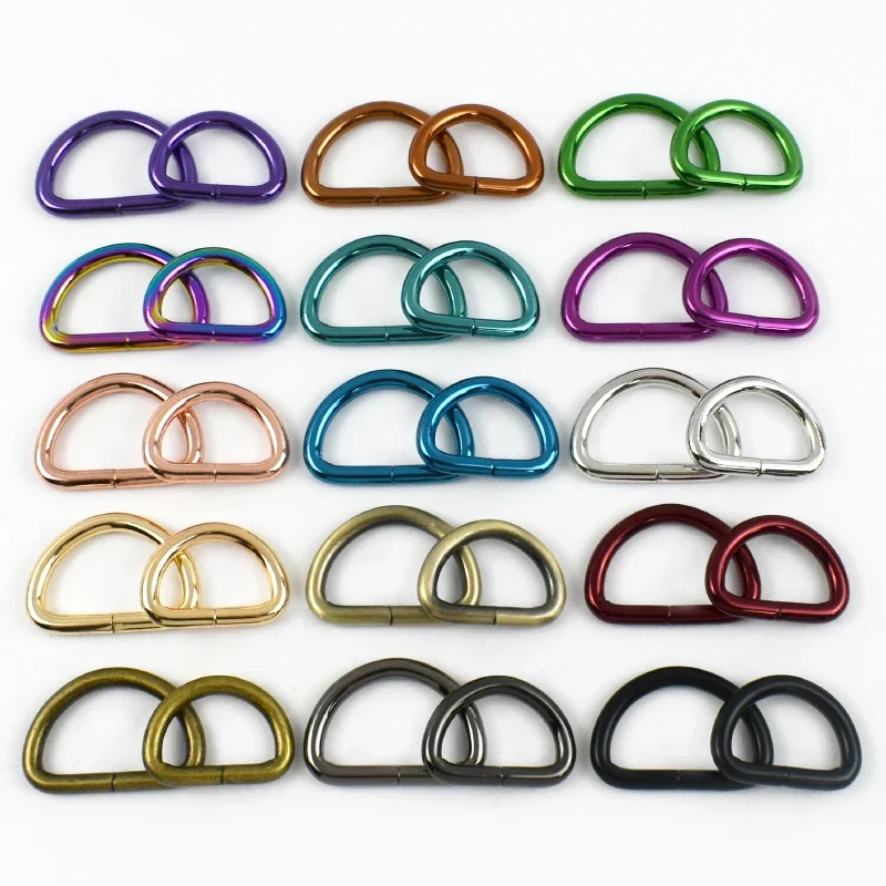 5/10Pcs 20/25/32/38mm D 링 금속 버클 가방 웨빙 스트랩 걸쇠 개 목걸이 가죽 끈 벨트 루프 후크 DIY 가죽 액세서리