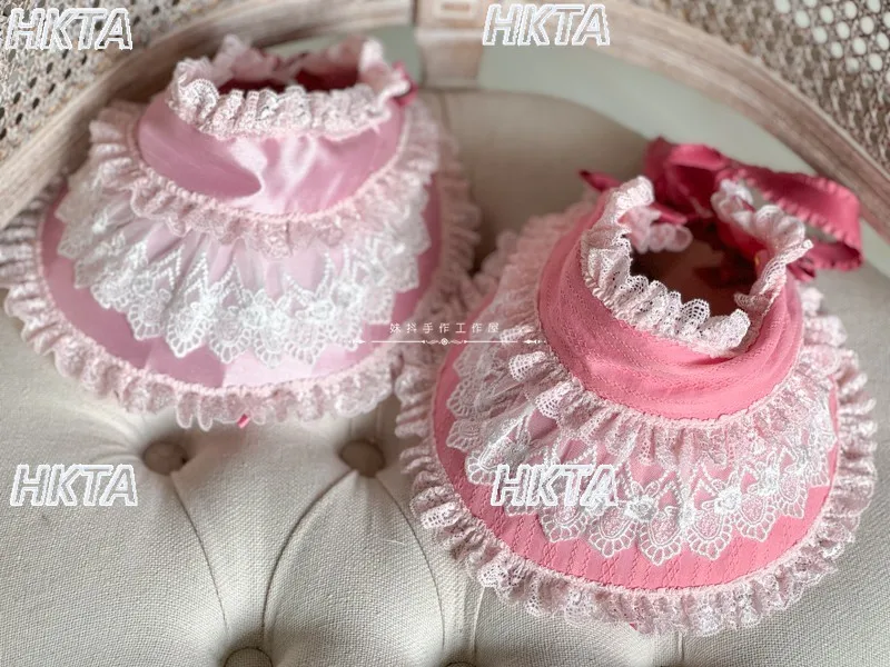 Zoete schattige Lolita handgemaakte productie kant boog parel roze hoofdbanden BNT hoed Kawaii cosplay accessoires haarspeldjes hoofddeksel vrouwen