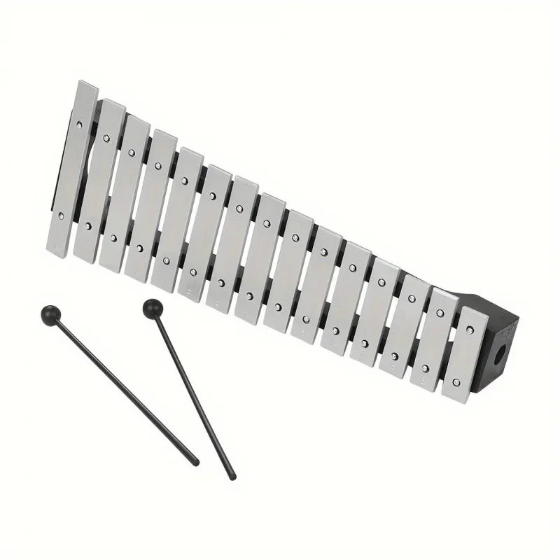 Xilófono Glockenspiel de 15 notas, con base de madera y unión metálica de 15 A