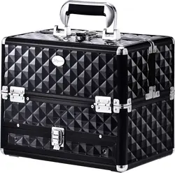 Makeup Train Cases Professional Travel Makeup Cosmetic Cases Organizer Portable Box with Drawer