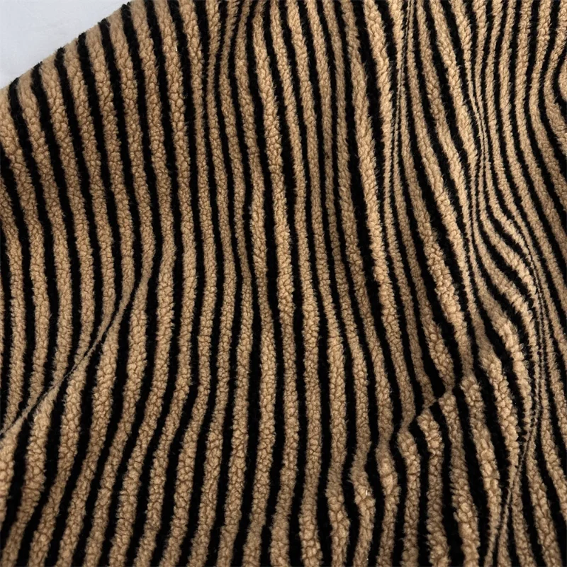 Striped Lamb Wool Fabric 5