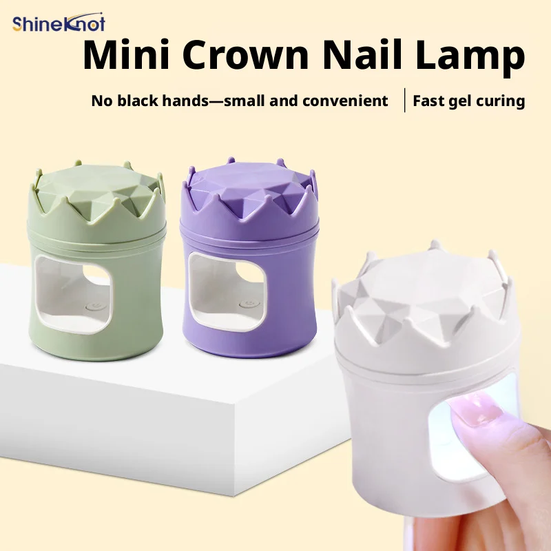 SHINEKNOT LED Mini Nail Lamp Dual Light Source 18W UV Lamp Crown Creative Nail UV Curing Lamp Quick-Drying Handheld Portable