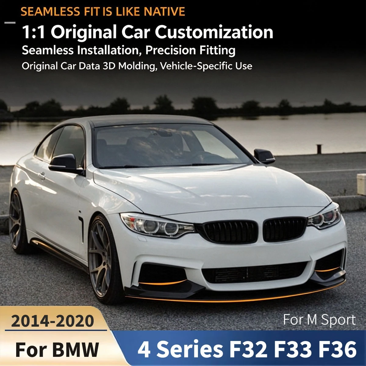 Car Front Bumper Lip for BMW 4 Series F32 F33 F36 for M Sport 2014-2020 Front splitter Blade Accessories Diffuser Tuning