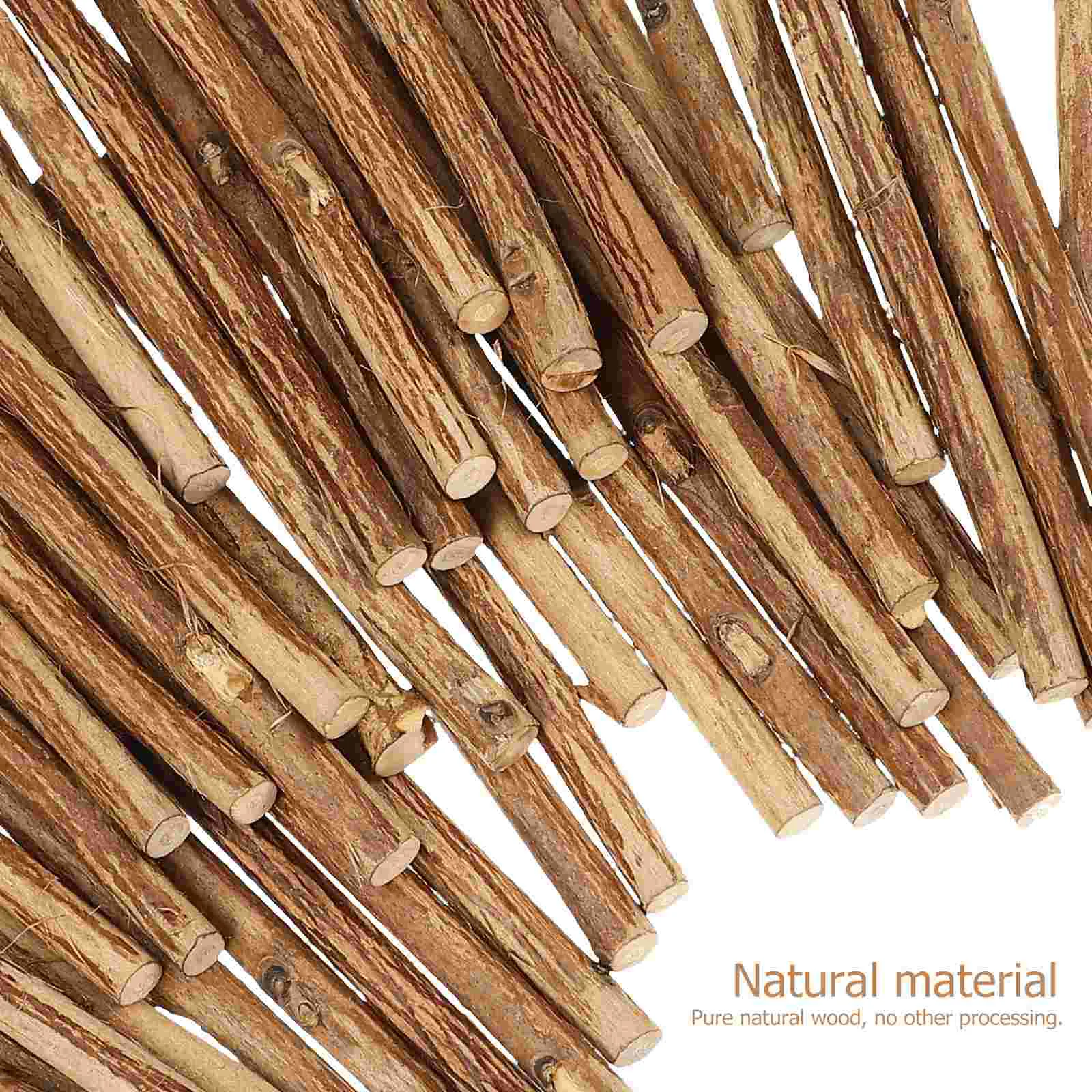 50 Pcs DIY Wooden Stick Branches for Crafts Long Sticks Home Decor Rustic Decors Log Decorations Child Sticker