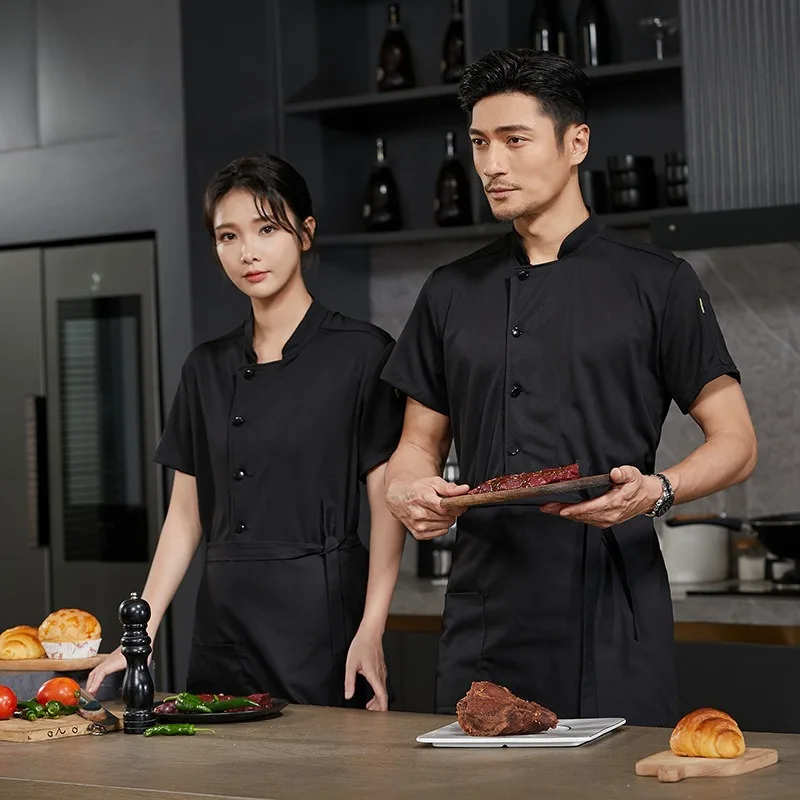 

Chef's Work Clothes New Summer Full-body Breathable Net Short-sleeved Men's Dining Hotel Kitchen Work Clothes Women.