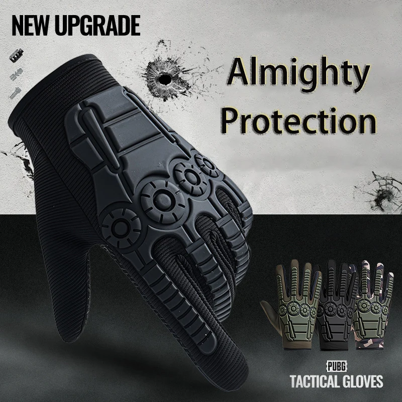 

Тактические перчатки для езды на мотоцикле с полным пальцем, тренировочные на открытом воздухе, износостойкие дышащие противоскользящие защитные мотоциклетные перчатки