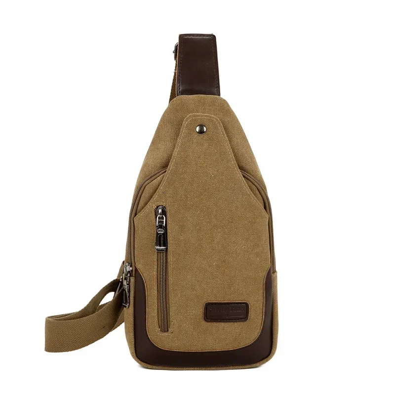 High Quality Outdoor Men Chest Bags Vintage Canvas Crossbody Bag For Man Casual Shoulder Large Capacity Sling 종이봉투