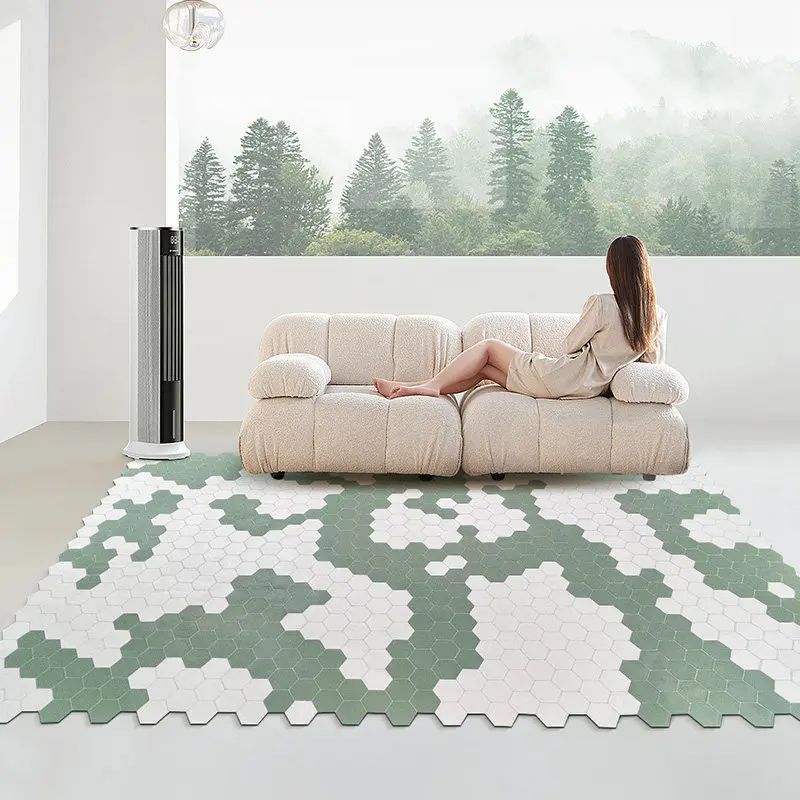 Smooth Real Cowhide Carpet for Living Room Handmade Stitching Large Customize Home Rug Floor Decor Anti-skid Floor Mat Bedroom
