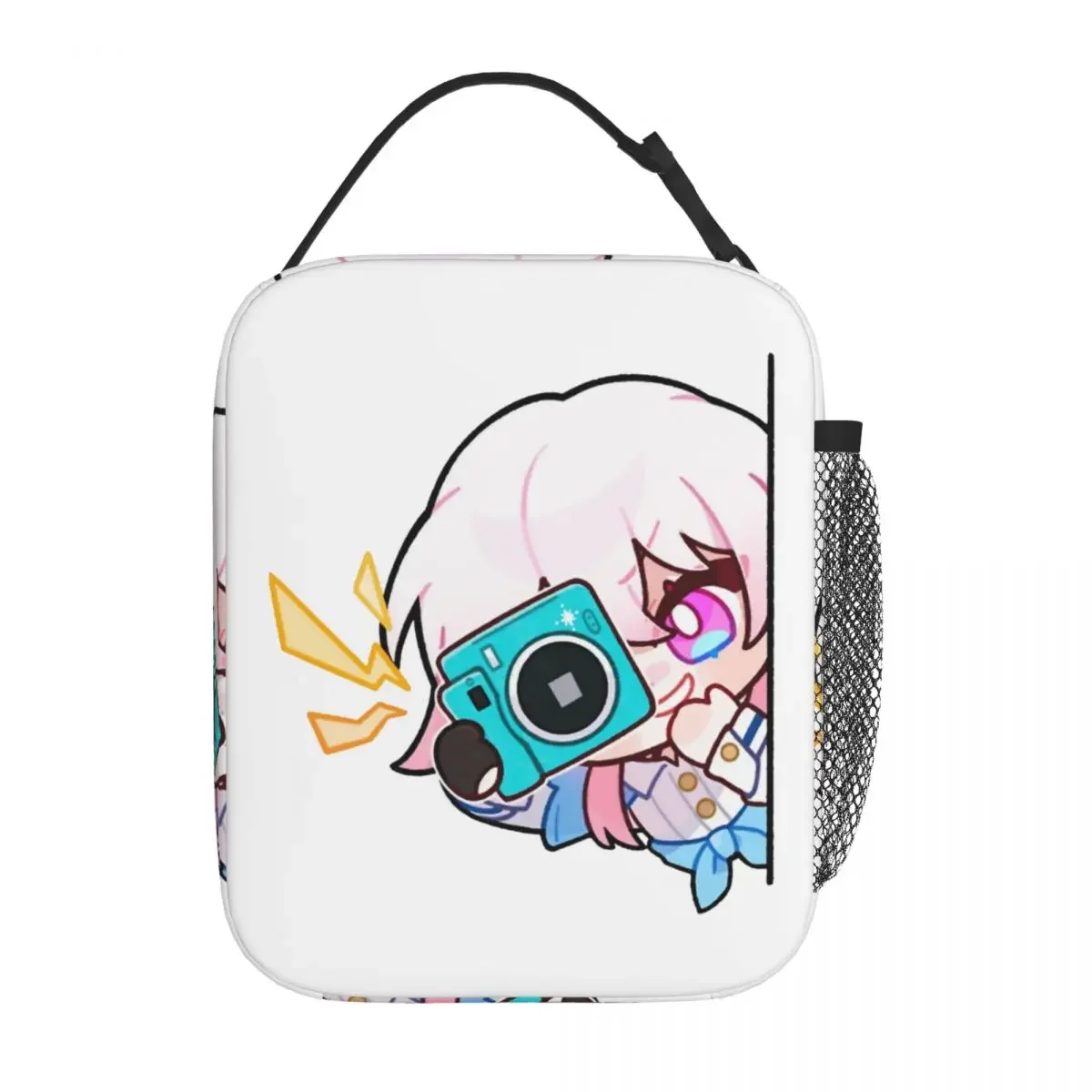 Funny Cartoon Game Chibi Honkai Rail Insulated Lunch Bag Food Bag Portable Cooler Thermal Lunch Boxes For Picnic