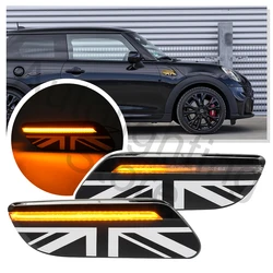 2PCS Side Marker light Scuttle Union Jack style For MINI Cooper F56 F55 F57 2022+ LED Dynamic Turn Signal blinker Lamp