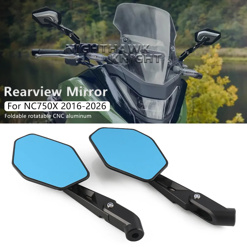 

For HONDA NC750X NC 750X 2016- 2025 2026 Motorcycle Rearview Mirror CNC aluminum Anti Glare Folding Mirror Convex Mirror
